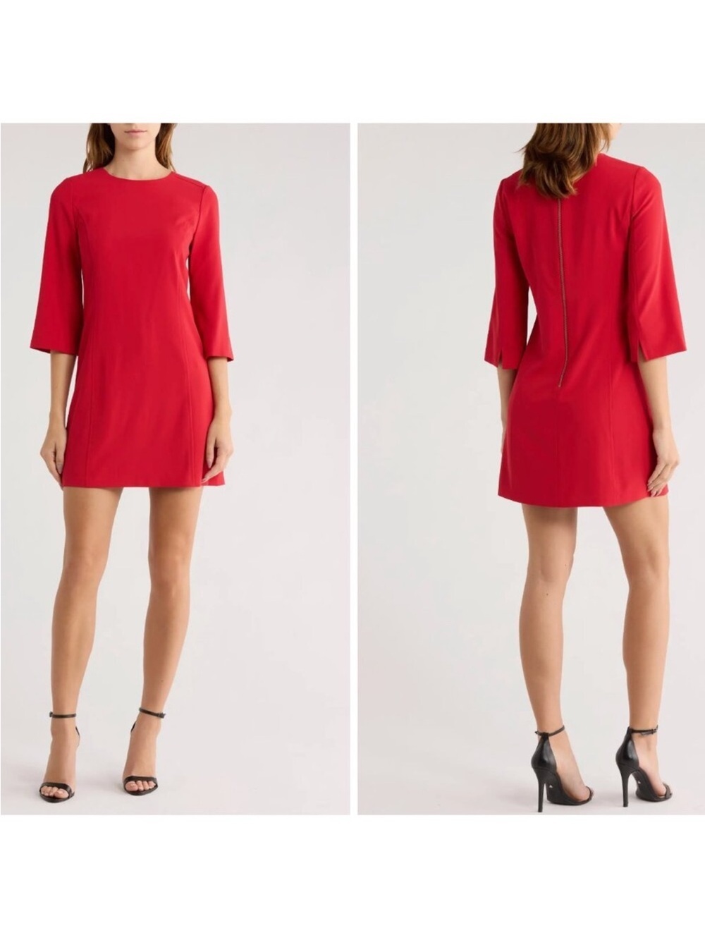 Alice + Olivia Business Holiday Formal Party Gem Shift Red Dress Women size 8